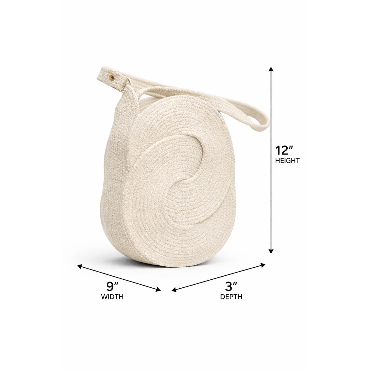 Rudra Kraft Handcrafted Spiral Round Rope Sling Bag – Sage Green Designer Crossbody Bag for Women - Image 3