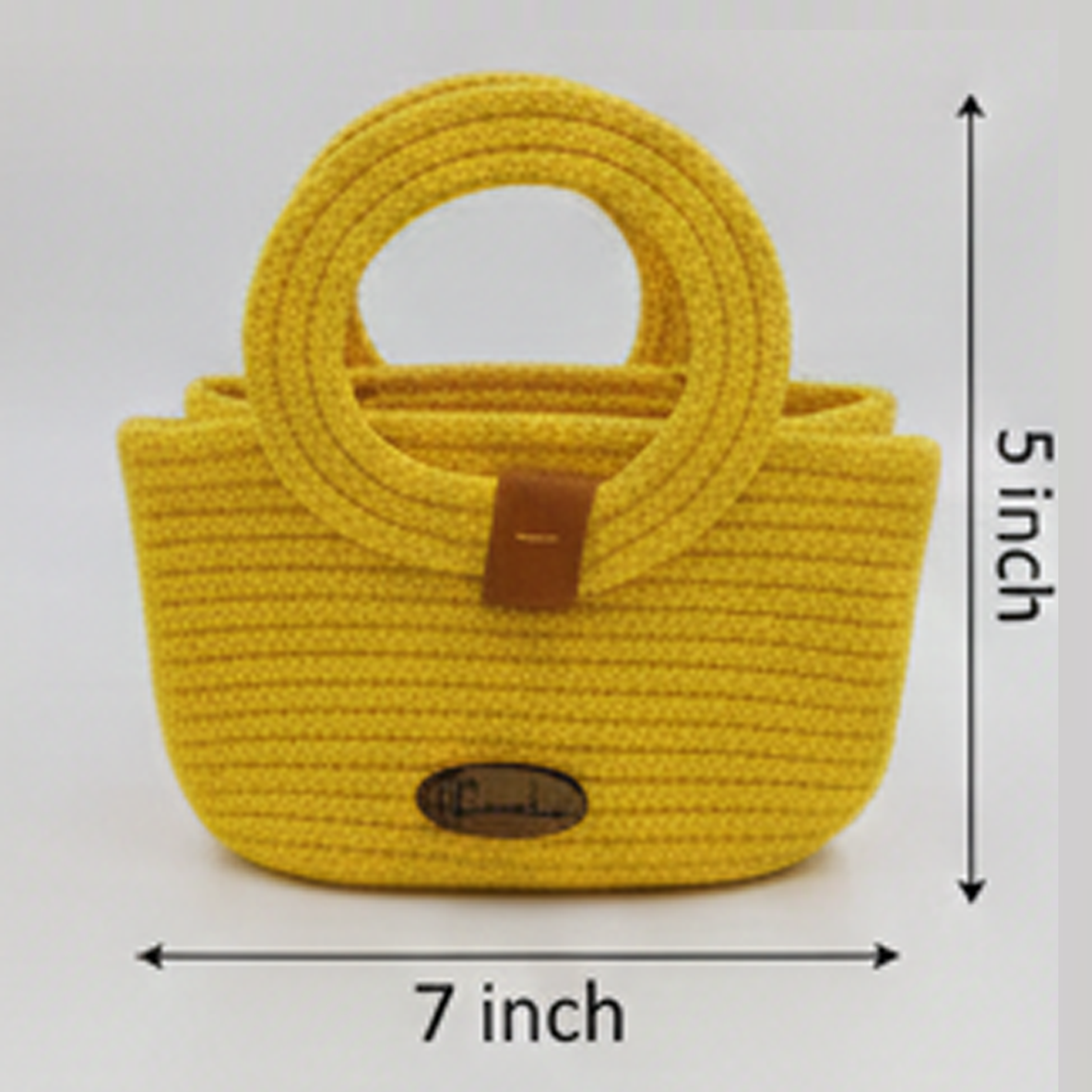 Raahi Handmade Yellow Rope Handbag for Women & Girls | Stylish Polyester Tote | Lightweight Casual Hand Bag - Image 3