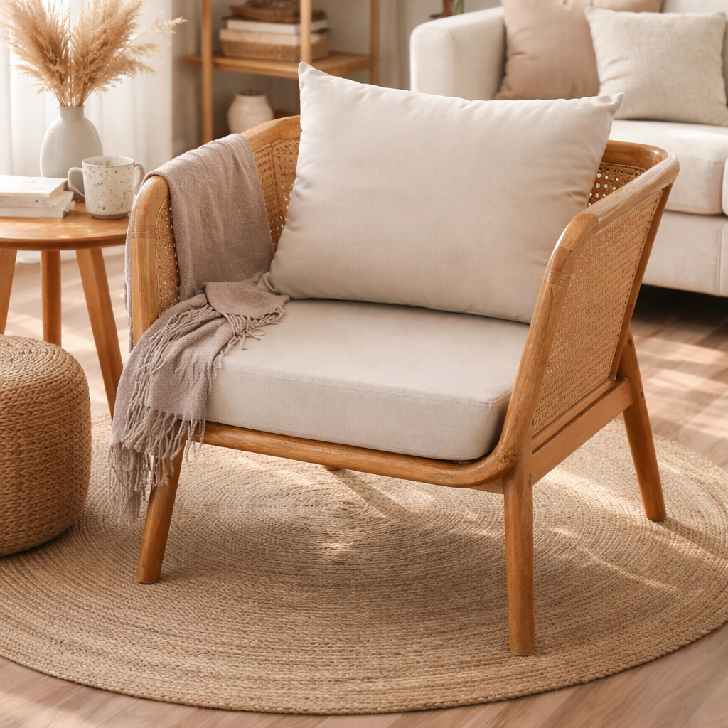 Modern Handcrafted Accent Chair Collection Raatan Chair