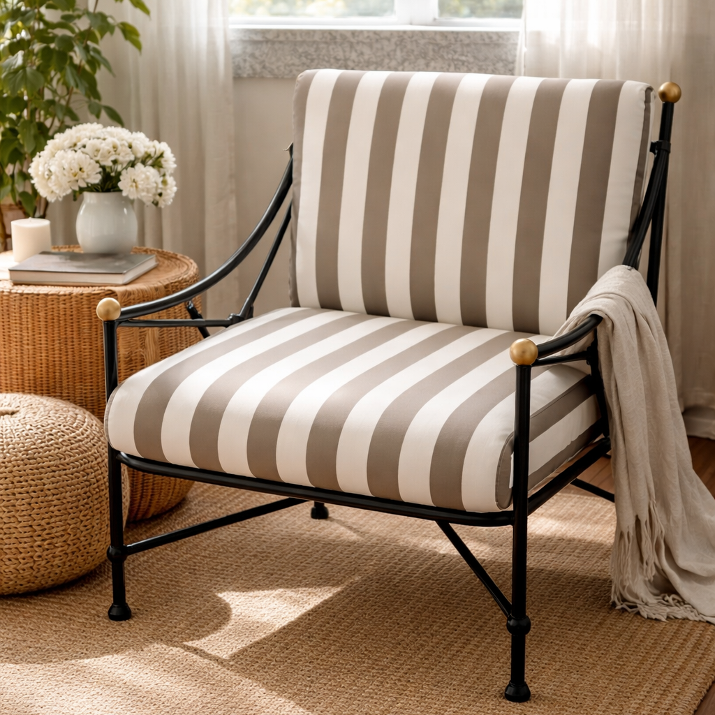 Modern Handcrafted Accent Chair Collection with Iron Leg