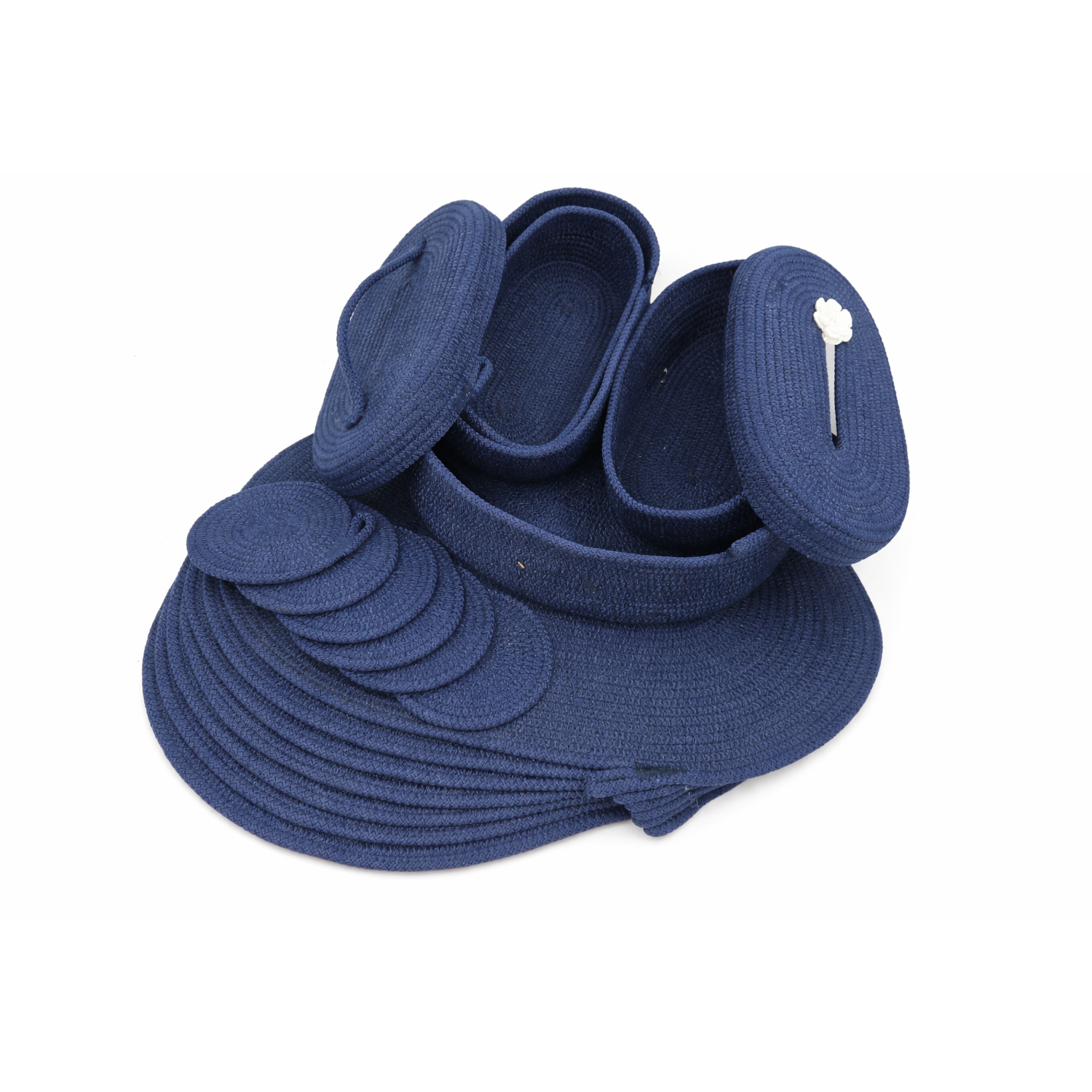 Handmade Navy Blue Cotton Rope Dining Table Set | Placemats, Coasters, Basket & Tissue Box Holder | Modern Table Decor Set - Image 3