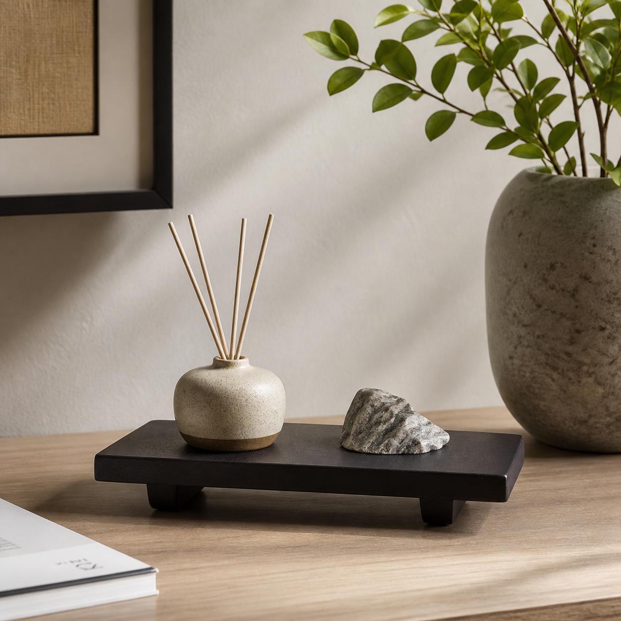 Minimalist Wooden Display Tray for Home Décor & Aromatherapy Accessories