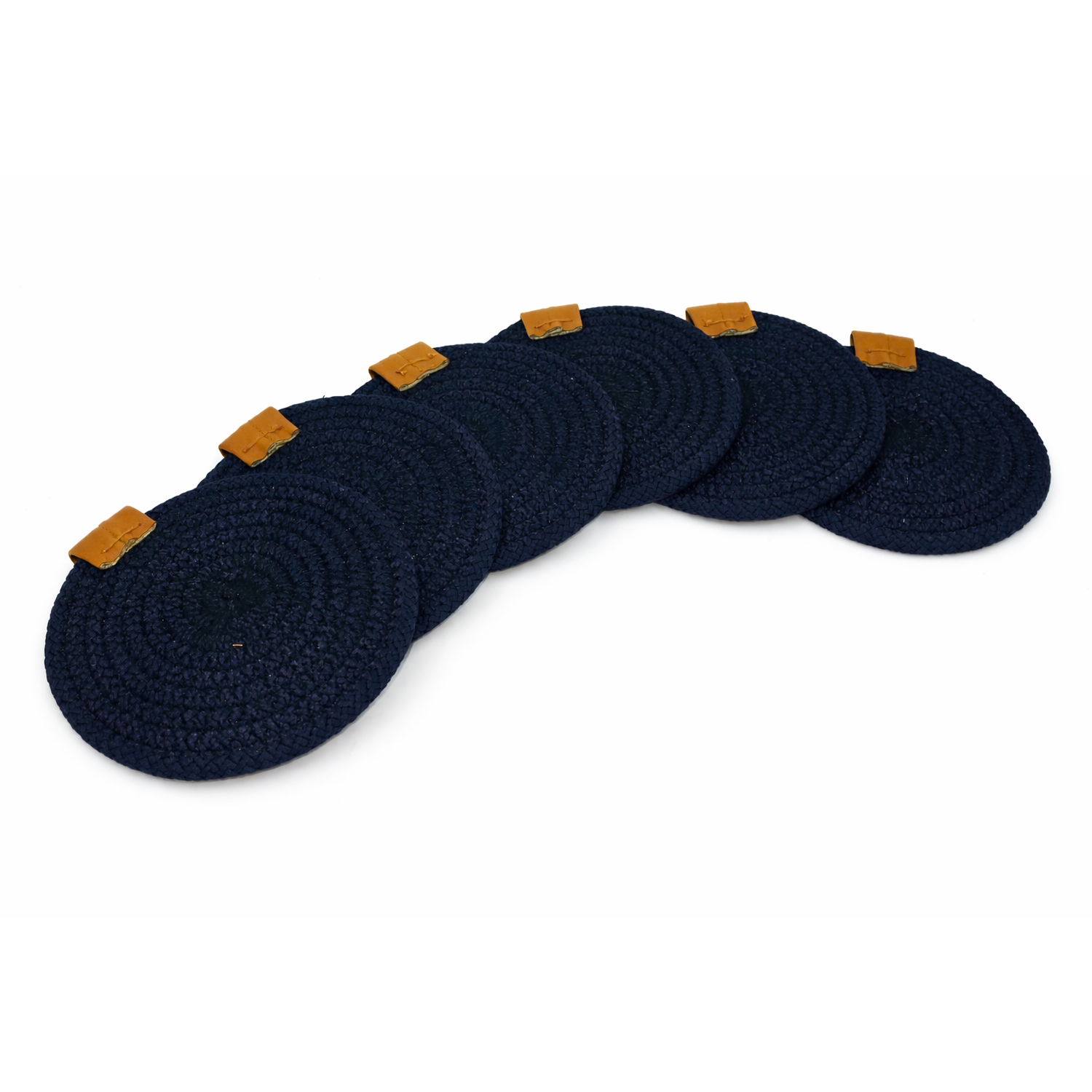 Handmade Navy Blue Cotton Rope Dining Table Set | Placemats, Coasters, Basket & Tissue Box Holder | Modern Table Decor Set - Image 6